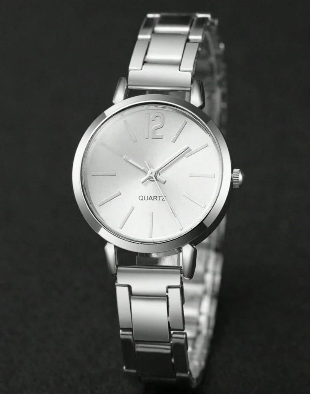Women's Stainless Steel Minimalist Small Dial Quartz Wristwatch and Bracelet